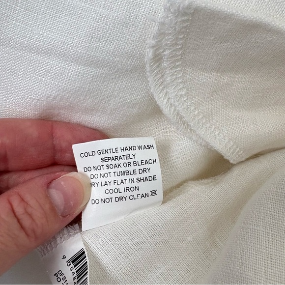 Dissh White 100% Linen Mini Dress Bow Size 6 $200 Pocket Wedding Bachelorette - Picture 9 of 9